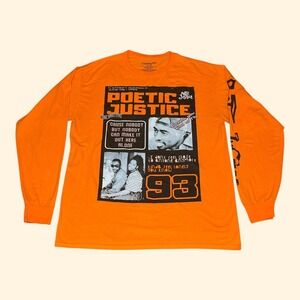 Chemistry Poetic Justice Tupac Janet Jackson Orange Long Sleeve Graphic Tee M